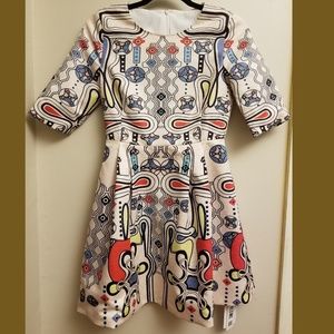 NWT STYLEWE  Pink w/Abstract Design Mini Dress Sml